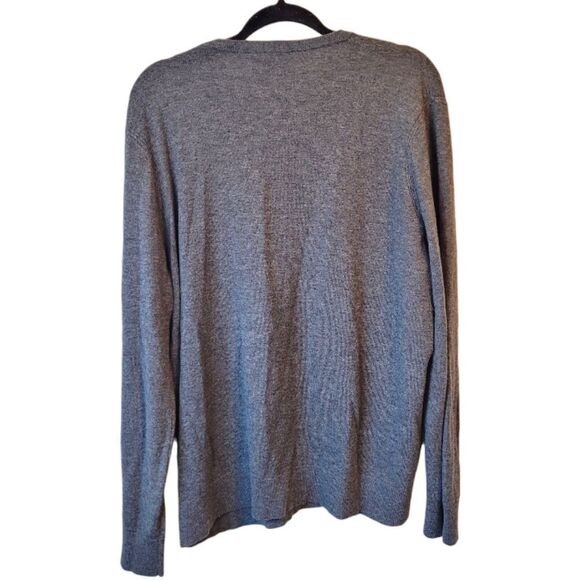 Theory Men's Charcoal Grey Merino Wool Blend V-Neck Sweater Size XL - Picture 2 of 6